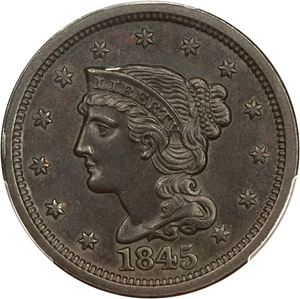 image for: 1845 1c PCGS UNC Details (Altered Surface)
