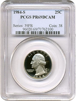 image for: 1984-S 25c PCGS Proof 69 DCameo