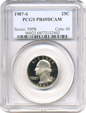 image for: 1987-S 25c PCGS Proof 69 DCameo