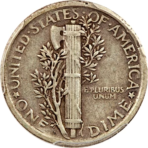 image for: 1925-D 10c PCGS VF30