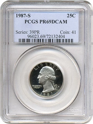 image for: 1987-S 25c PCGS Proof 69 DCameo