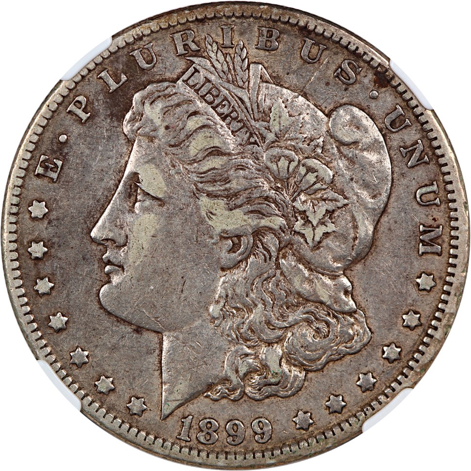 image for: Top 100 VAM: 1899-O $1 NGC VF25 (VAM-5 Micro O Wing Lines)