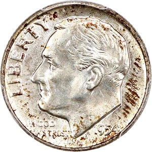 image for: 1954-D 10c PCGS MS66