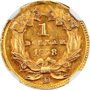 image for: 1858-D G$1 NGC AU55