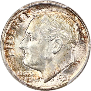 image for: 1951 10c PCGS MS66 FB