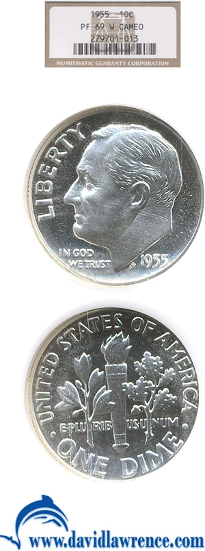 image for: 1955 10c NGC Proof 69 Cameo