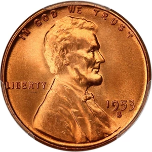 image for: 1953-S 1c PCGS/CAC MS67+ RD