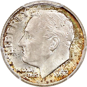 image for: 1952-D 10c PCGS MS66 FB