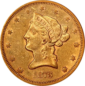 image for: 1873-S $10 NGC AU50