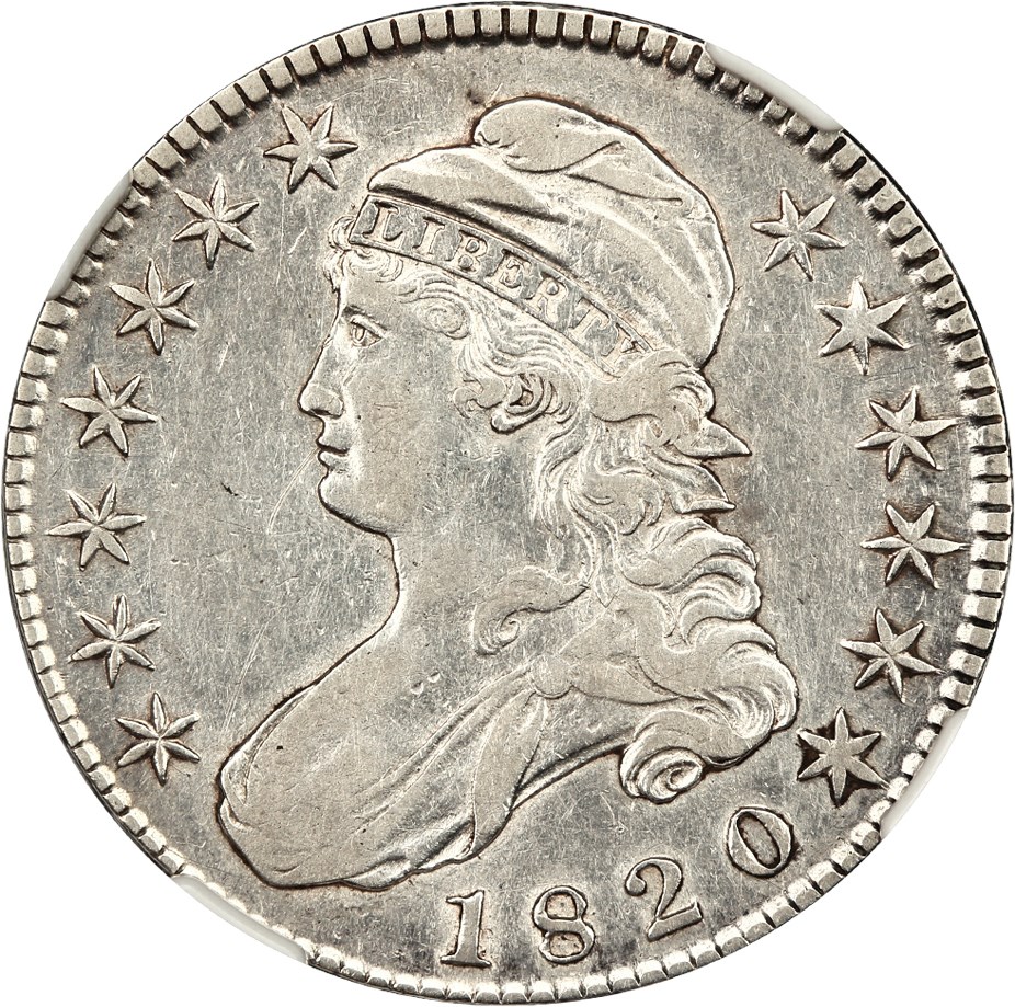 image for: 1820 50c NGC XF40 (Square Base 2, Knob)