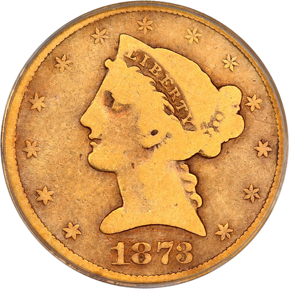 image for: 1873-CC $5 PCGS/CAC Good-04 (OGH)