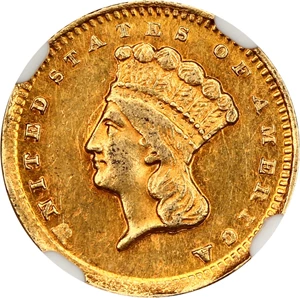 image for: 1858-D G$1 NGC AU55