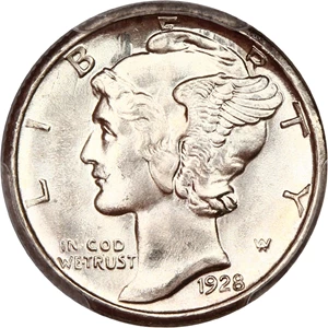 image for: 1928-S 10c PCGS MS66