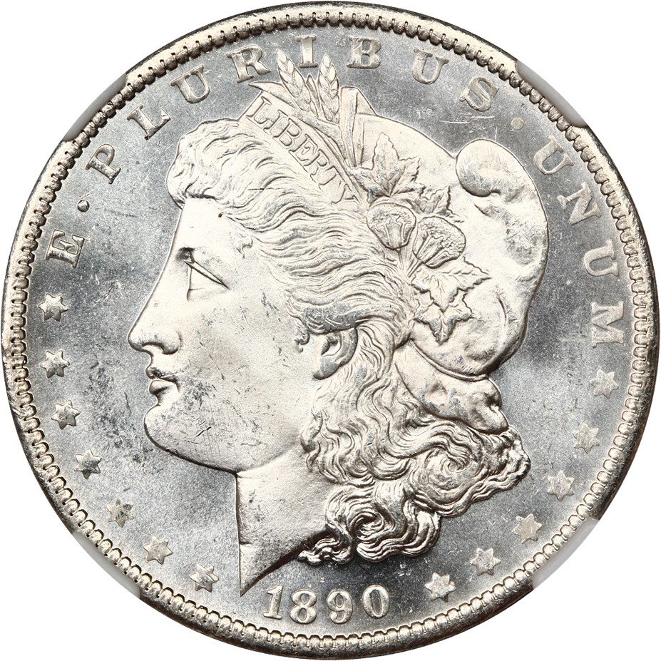 image for: 1890-O $1 NGC/CAC MS64+ PL
