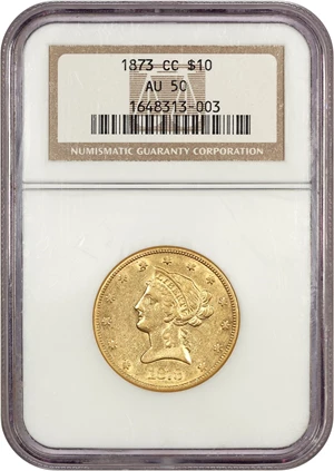 image for: 1873-CC $10 NGC AU50