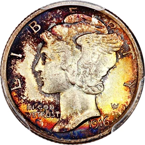image for: 1916 Mercury 10c PCGS/CAC MS67