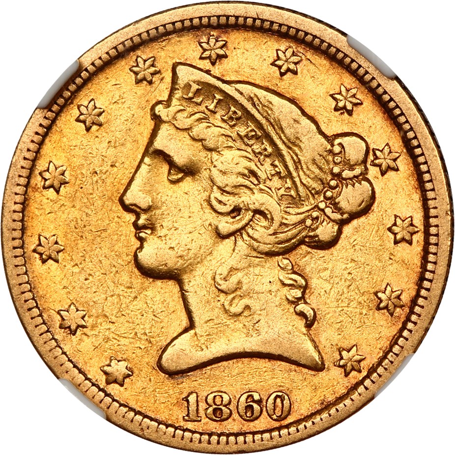 image for: 1860-C $5 NGC XF40