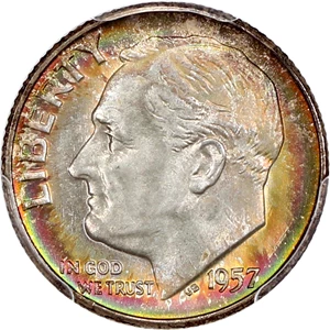 image for: 1957-D 10c PCGS MS66
