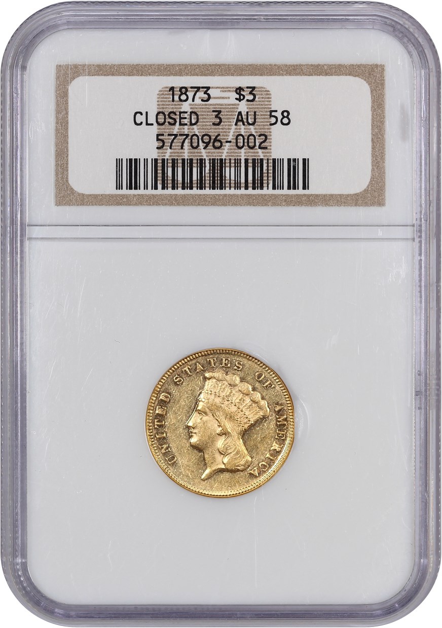 image for: 1873 $3 NGC AU58 (Closed 3)
