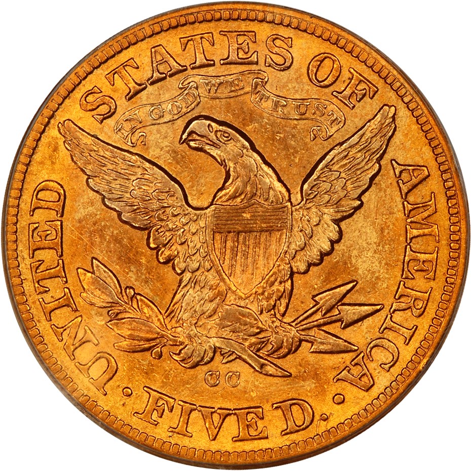 image for: 1873-CC $5 PCGS XF45