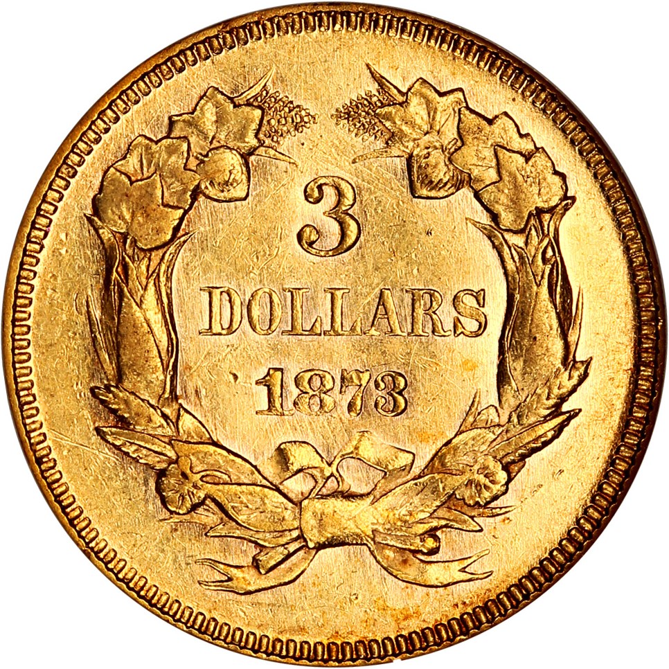 image for: 1873 $3 NGC AU58 (Closed 3)