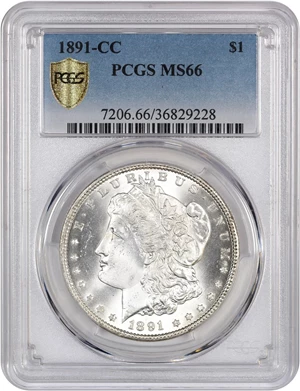 image for: 1891-CC $1 PCGS MS66