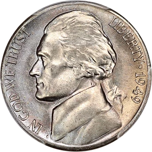 image for: 1949-S 5c PCGS MS65