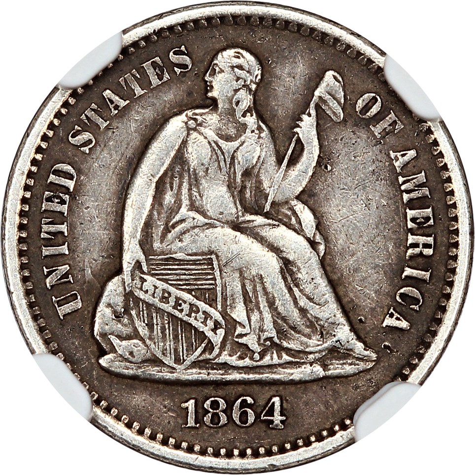 image for: 1864-S H10c NGC AU50