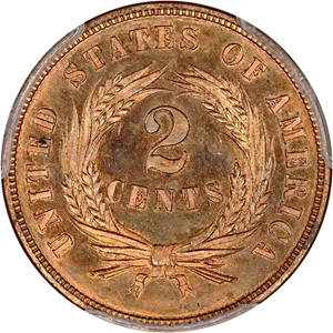image for: 1867 2c PCGS Proof 65 RD