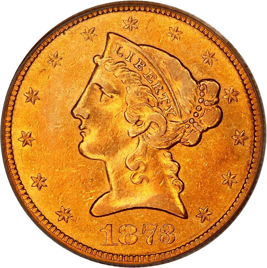 image for: 1873-CC $5 PCGS XF45