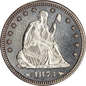 image for: 1873 25c PCGS Proof 62 (Arrows, OGH)