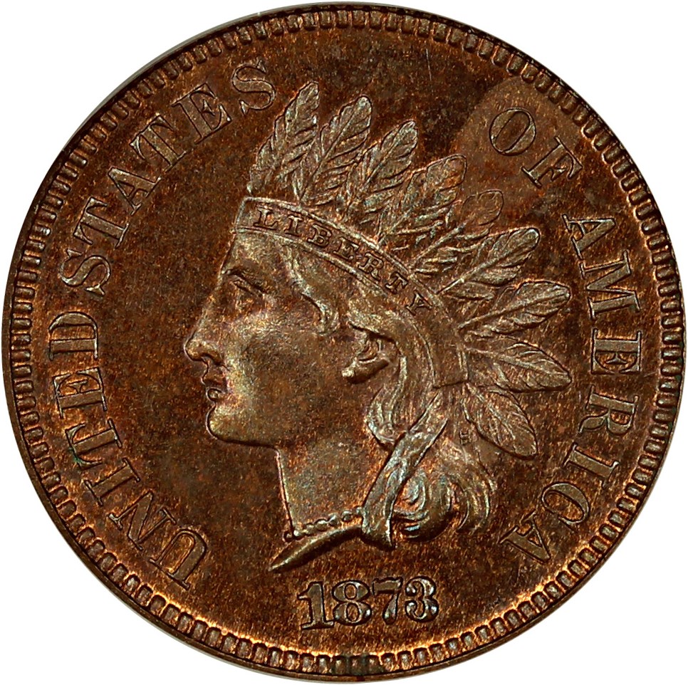 image for: 1873 1c PCGS Proof 65 RB (Closed 3, OGH)