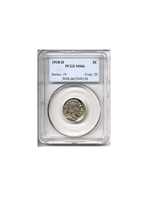 image for: 1918-D 5c PCGS MS66
