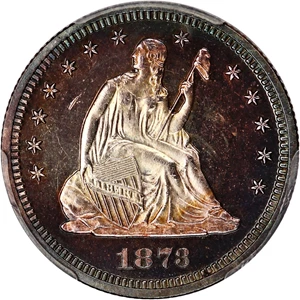 image for: 1873 25c PCGS/CAC Proof 64 CAM (No Arrows)