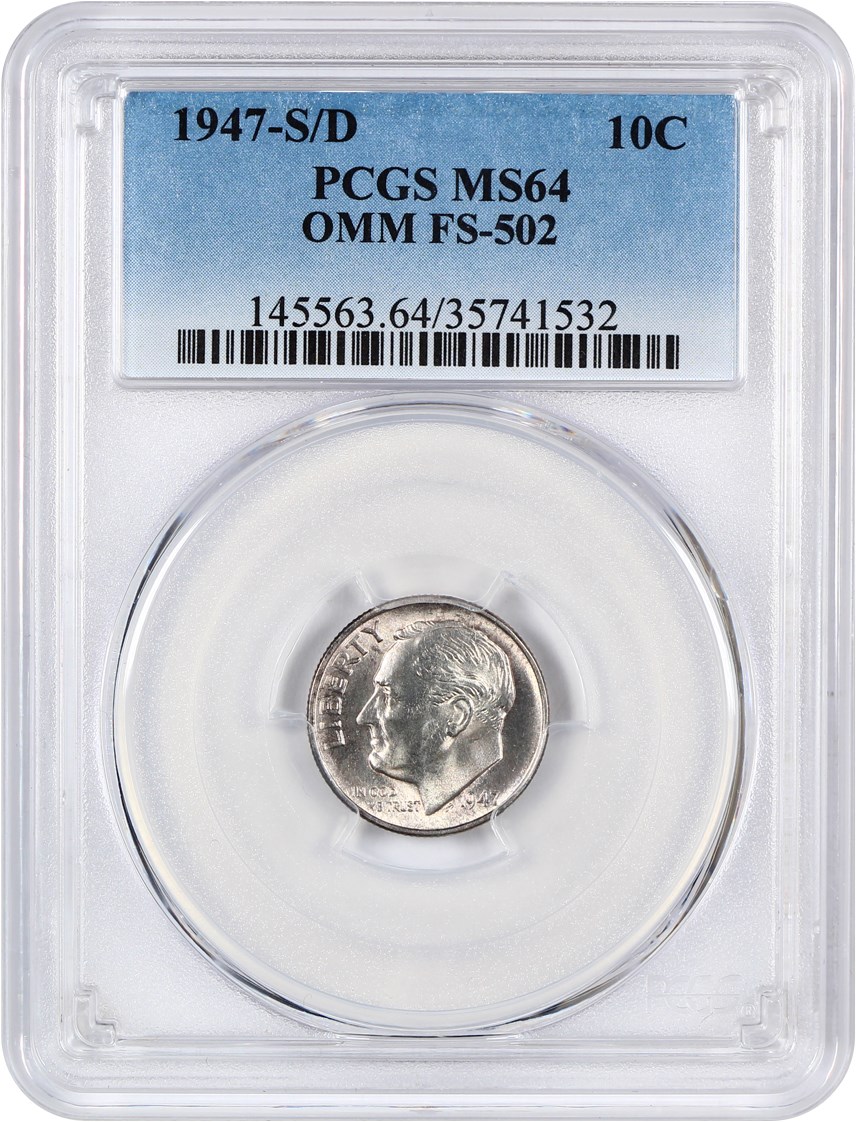 image for: 1947-S/D 10c PCGS MS64 (OMM FS-502)