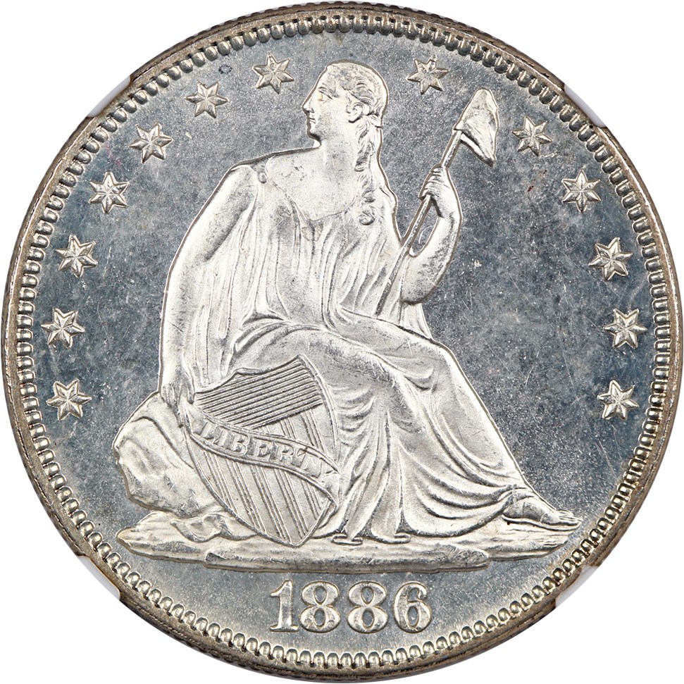 image for: 1886 50c NGC/CAC MS64 PL