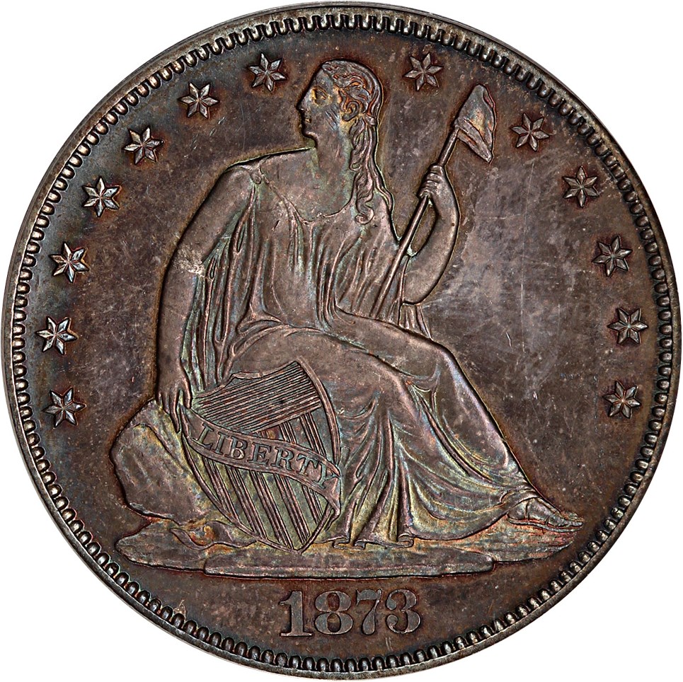 image for: 1873 50c PCGS/CAC Proof 64 (No Arrows, Closed 3, OGH)