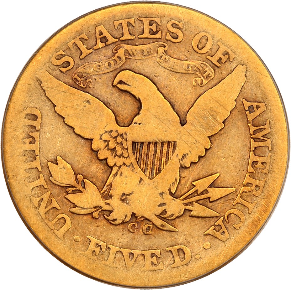 image for: 1873-CC $5 PCGS/CAC Good-04 (OGH)