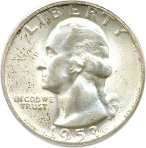 image for: 1953-S 25c PCGS MS65