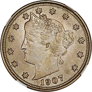 image for: 1907 5c NGC AU Details (Scratches)