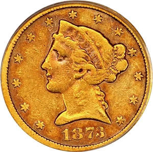 image for: 1873-S $5 PCGS/CAC VF25 (OGH)