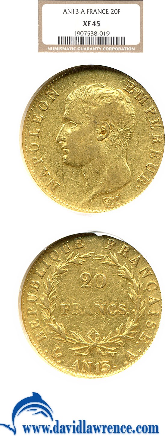 image for: France: AN13-A 20 Fr NGC XF45 (KM-663.1) 