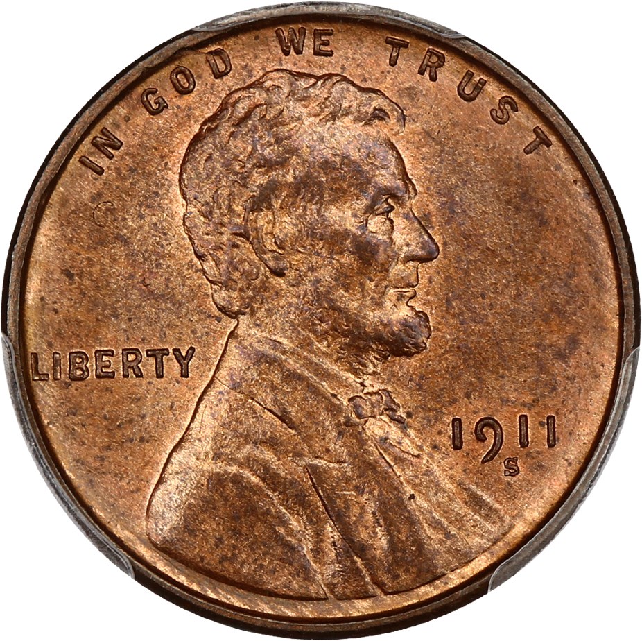 image for: 1911-S 1c PCGS/CAC MS63 RB