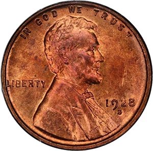 image for: 1928-S 1c PCGS/CAC MS64 RB (OGH Rattler Holder)