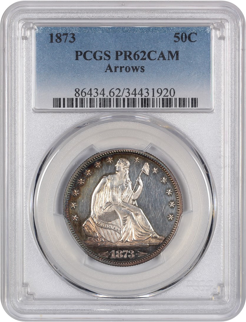 image for: 1873 50c PCGS Proof 62 CAM (Arrows)