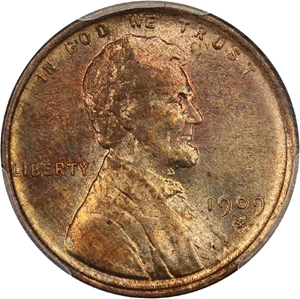 image for: 1909-S/Horiz S Lincoln 1c PCGS/CAC MS63 RB