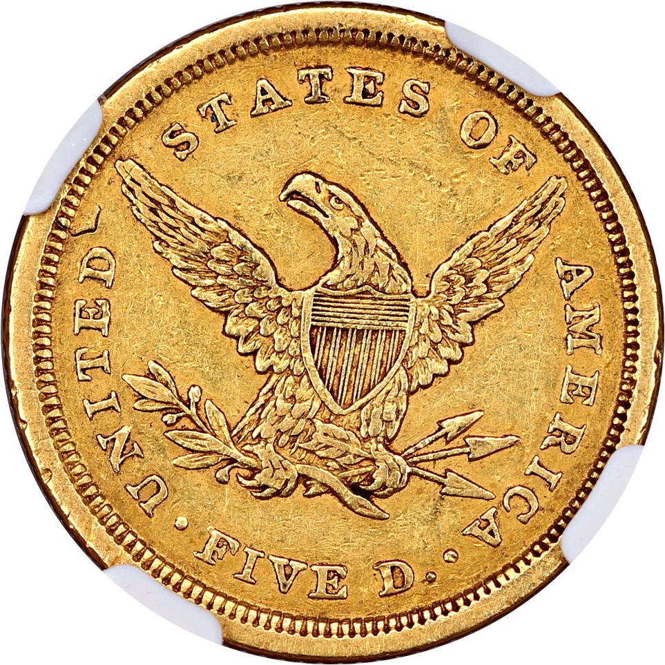 image for: 1839-D $5 NGC XF40