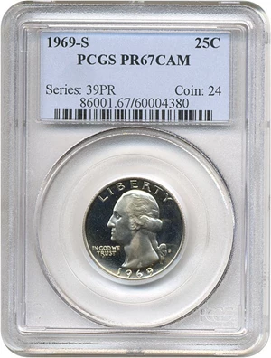 image for: 1969-S 25c PCGS Proof 67 Cameo