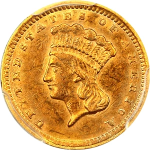 image for: 1857-C G$1 PCGS AU53