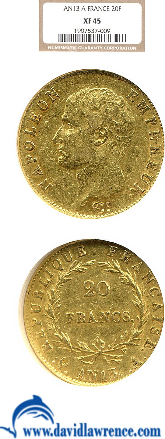 image for: France: AN-13-A 20 Fr NGC XF45 (KM-663.1) 